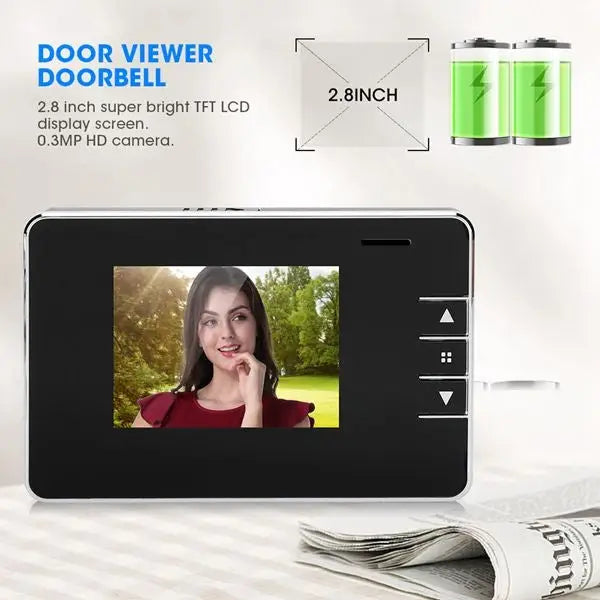 Smart Digital Peephole Door Viewer & Doorbell | 2.8" Screen, Night Vision, Photo & Video