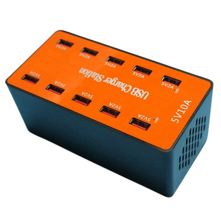 A5B 10-Port USB Charging Station 50W | Smart Charge 10 Devices at Once, US Plug