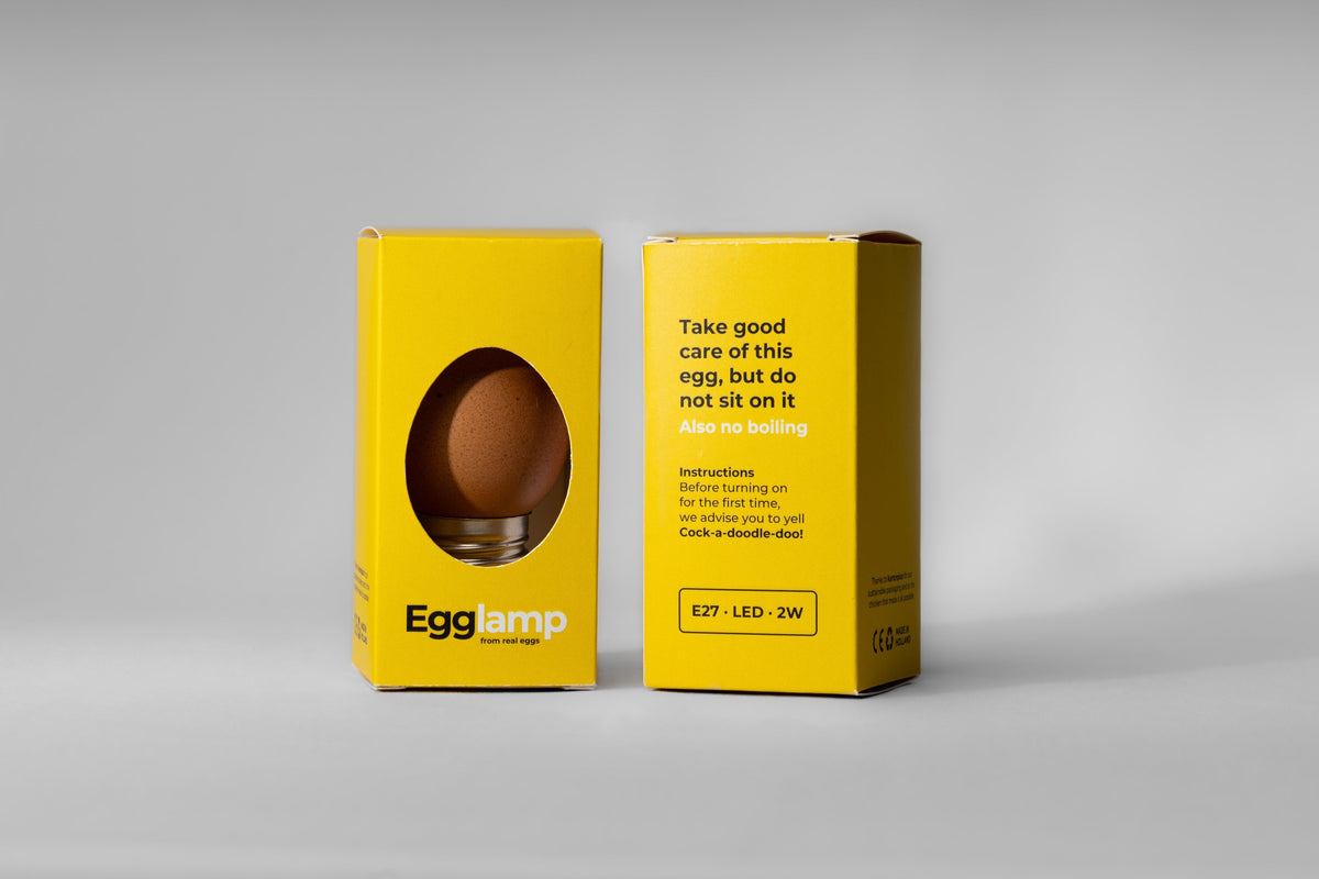 Egglamp Brown | Real Eggshell Light Bulb, Soft Warm Glow, Handmade in the Netherlands