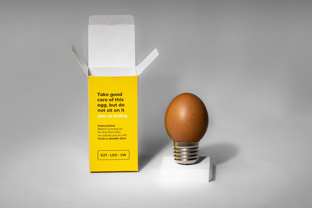 Egglamp Brown | Real Eggshell Light Bulb, Soft Warm Glow, Handmade in the Netherlands