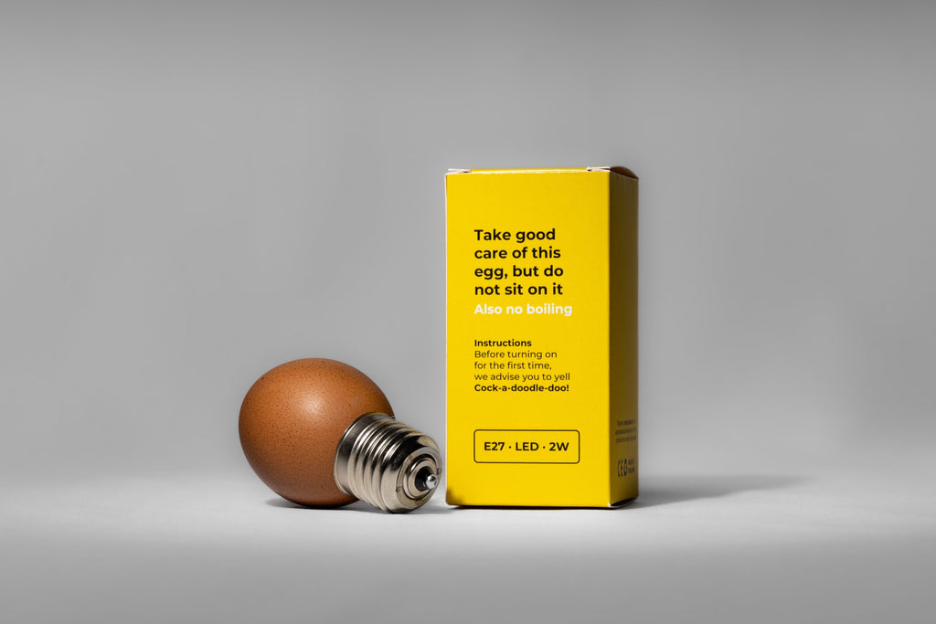 Egglamp Brown | Real Eggshell Light Bulb, Soft Warm Glow, Handmade in the Netherlands
