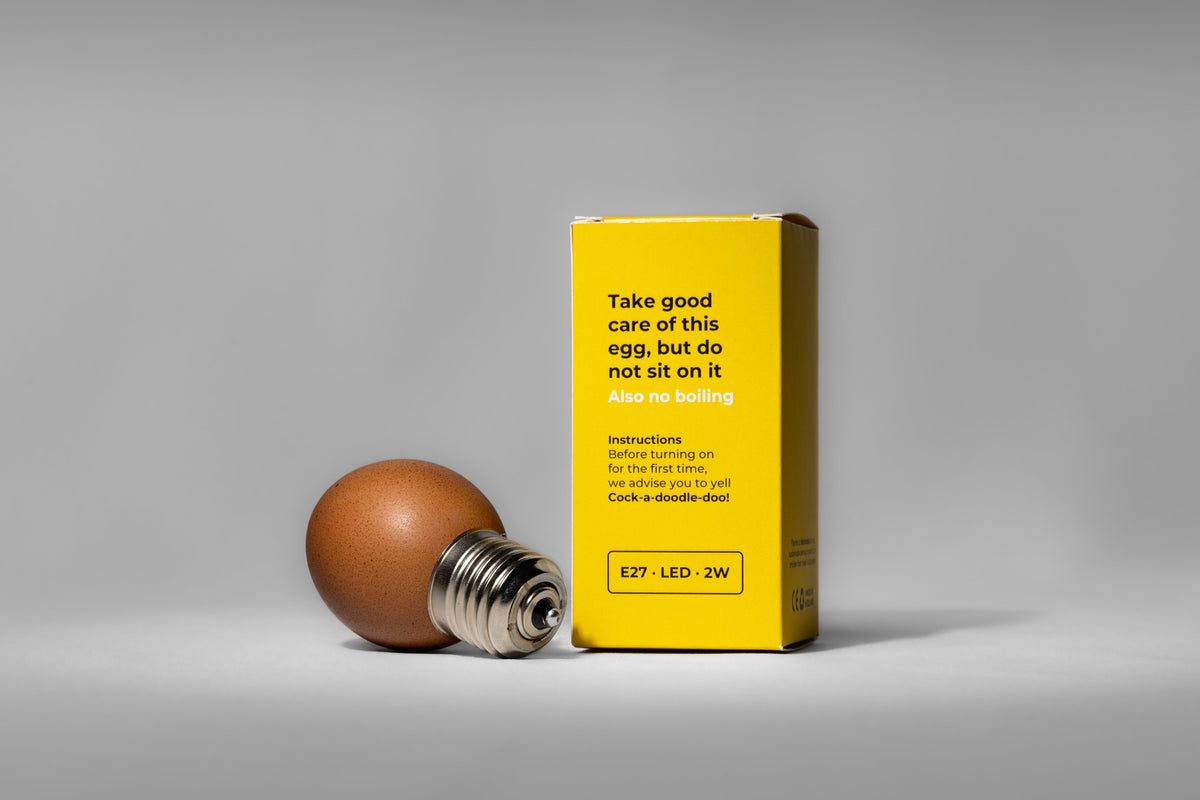 Egglamp Brown | Real Eggshell Light Bulb, Soft Warm Glow, Handmade in the Netherlands