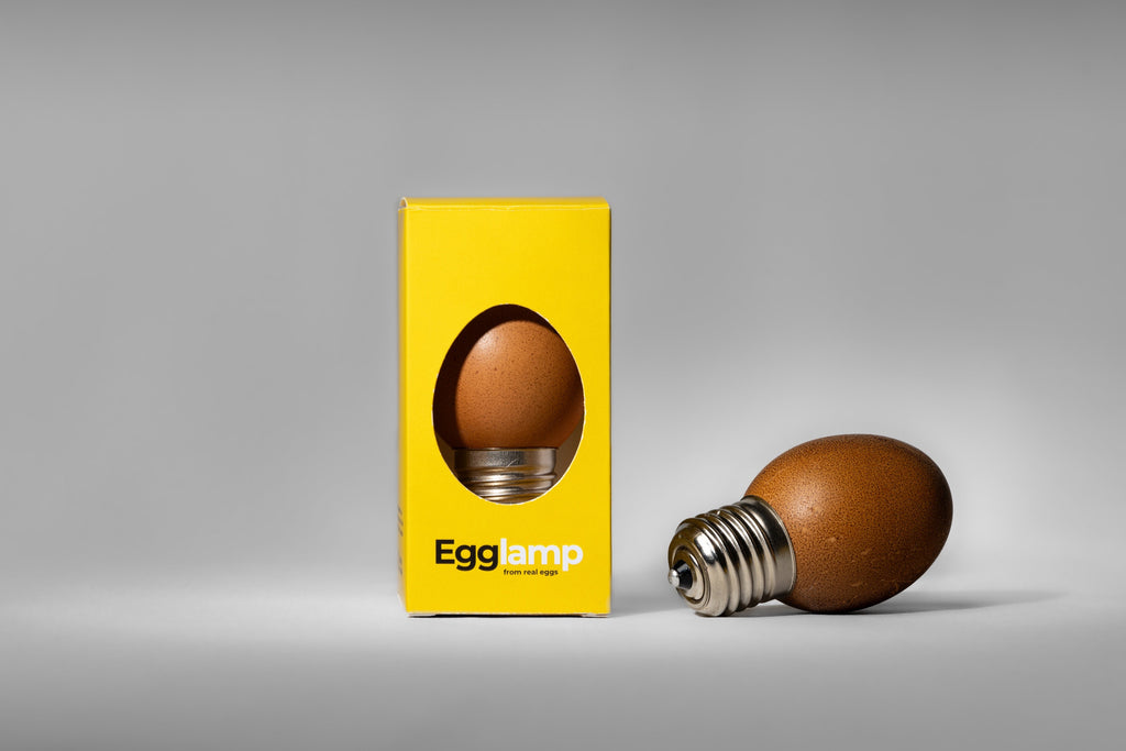 Egglamp Brown | Real Eggshell Light Bulb, Soft Warm Glow, Handmade in the Netherlands