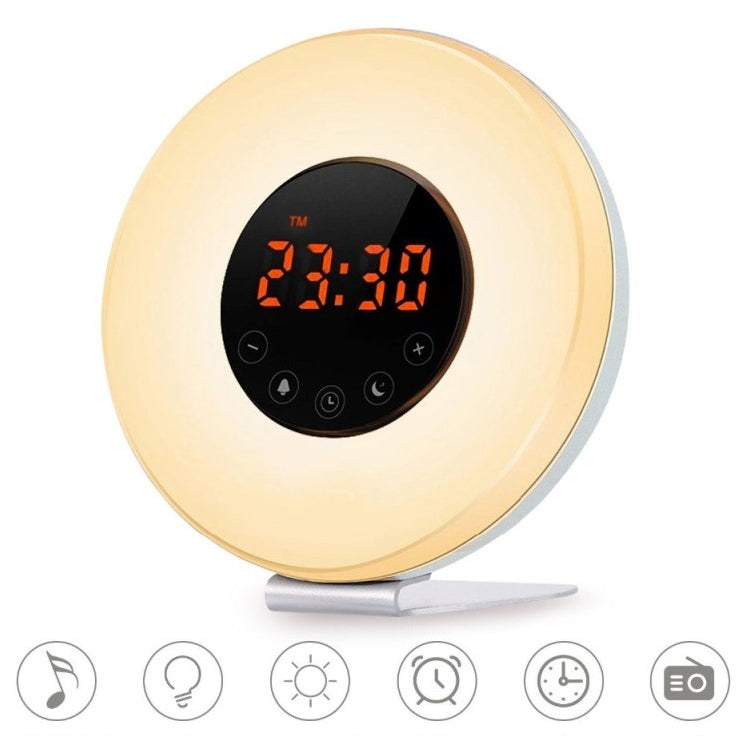 Sunrise Wake-Up Light Alarm Clock | FM Radio, 7 Alarm Sounds, Touch Control, USB