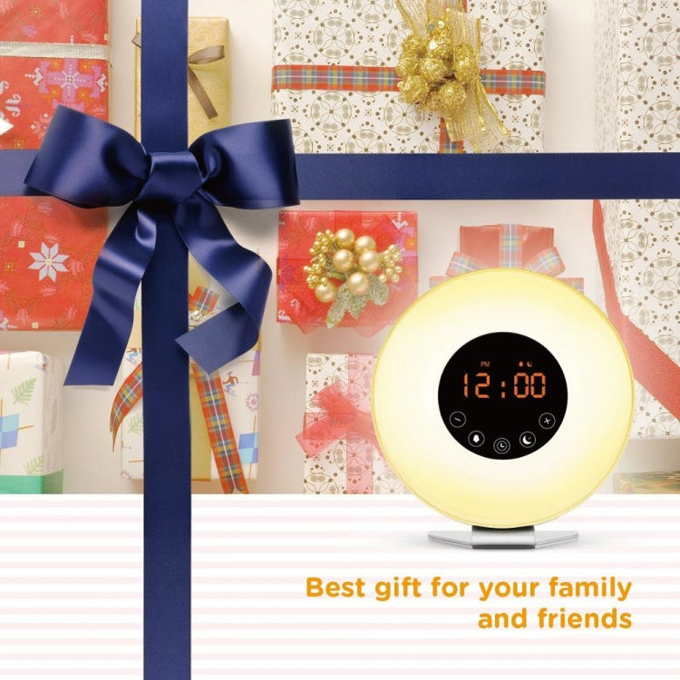 Sunrise Wake-Up Light Alarm Clock | FM Radio, 7 Alarm Sounds, Touch Control, USB