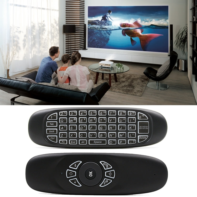 C120 Air Mouse Wireless Keyboard | Backlit, 2.4GHz, Gyroscope, Android TV, Smart TV & PC