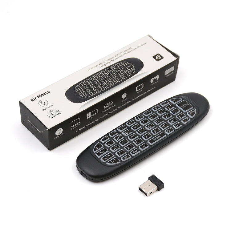 C120 Air Mouse Wireless Keyboard | Backlit, 2.4GHz, Gyroscope, Android TV, Smart TV & PC