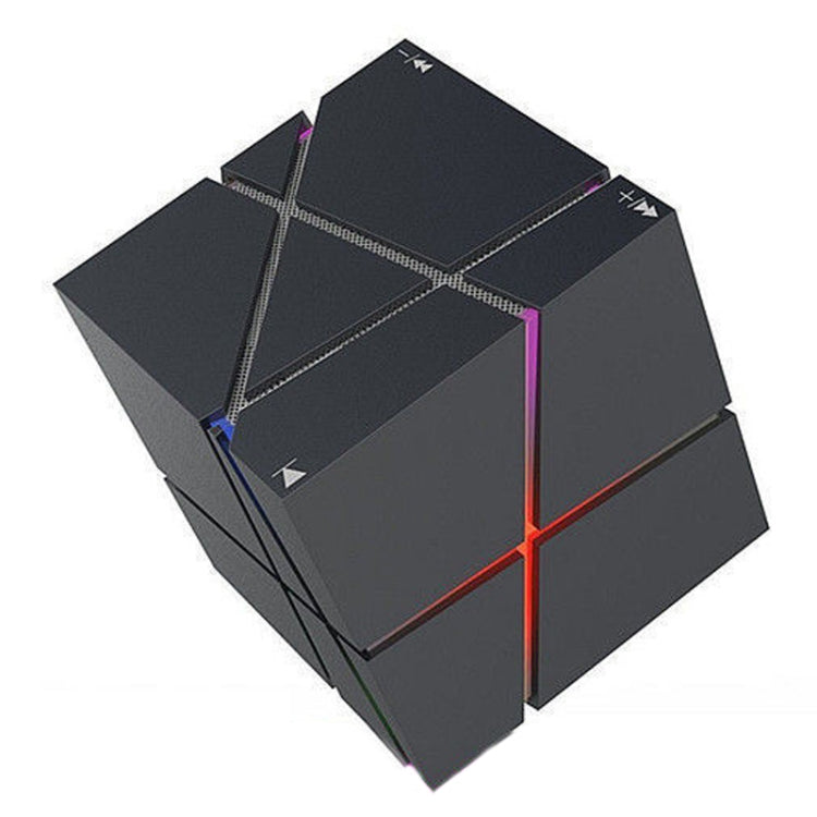 Qone Cube AI Voice Bluetooth Speaker | RGB Lighting, 3W Sound, FM Radio — Black / White / Blue / Pink