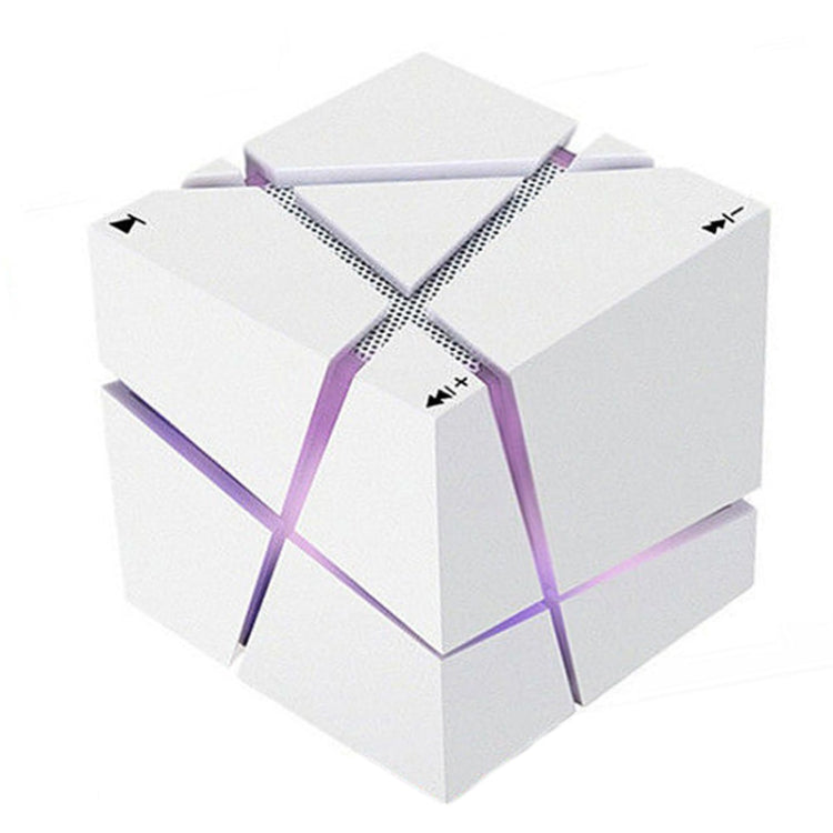 Qone Cube AI Voice Bluetooth Speaker | RGB Lighting, 3W Sound, FM Radio — Black / White / Blue / Pink