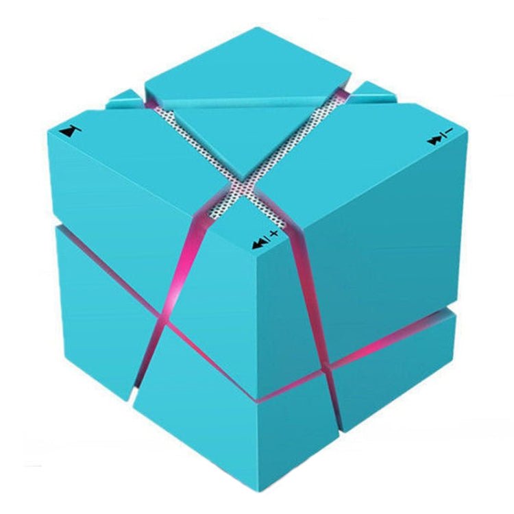 Qone Cube AI Voice Bluetooth Speaker | RGB Lighting, 3W Sound, FM Radio — Black / White / Blue / Pink