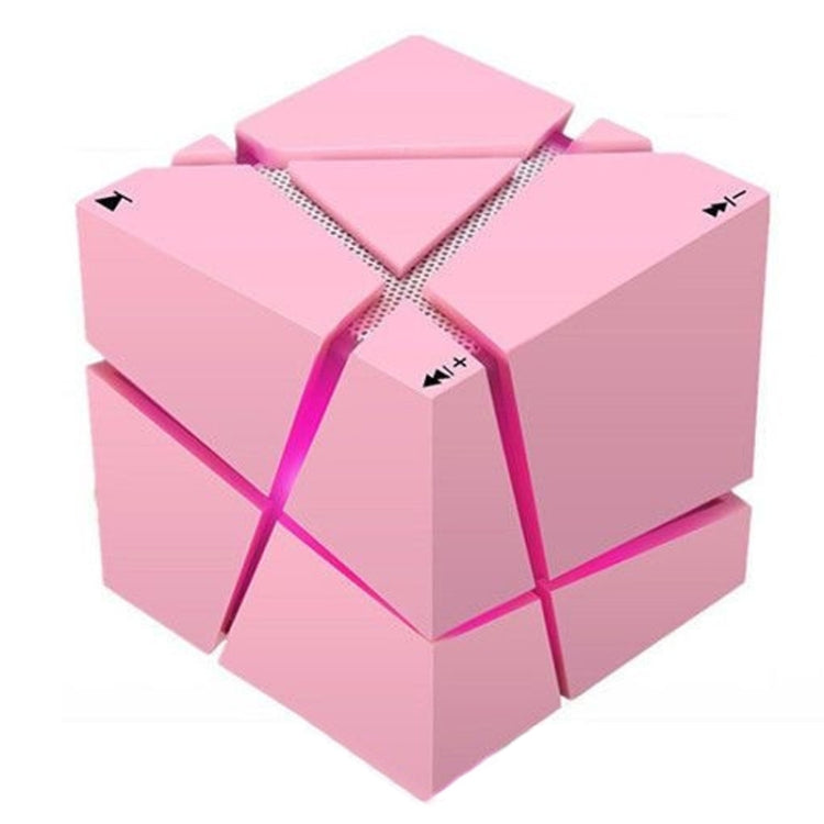 Qone Cube AI Voice Bluetooth Speaker | RGB Lighting, 3W Sound, FM Radio — Black / White / Blue / Pink