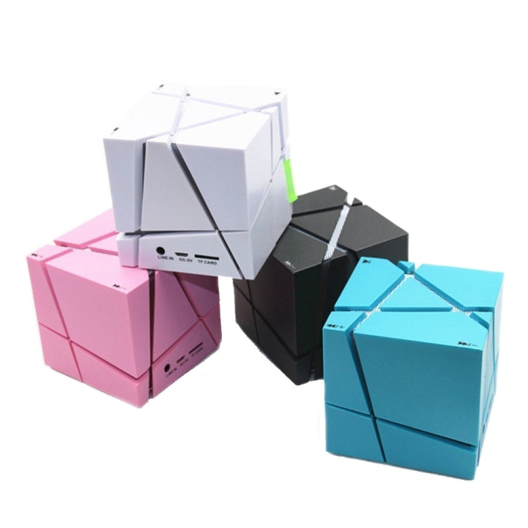 Qone Cube AI Voice Bluetooth Speaker | RGB Lighting, 3W Sound, FM Radio — Black / White / Blue / Pink