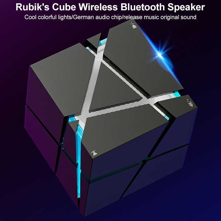 Qone Cube AI Voice Bluetooth Speaker | RGB Lighting, 3W Sound, FM Radio — Black / White / Blue / Pink