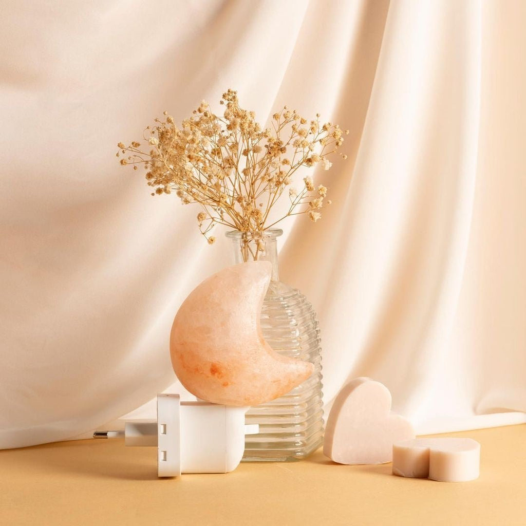 Orange Himalayan Salt Moon Night Light