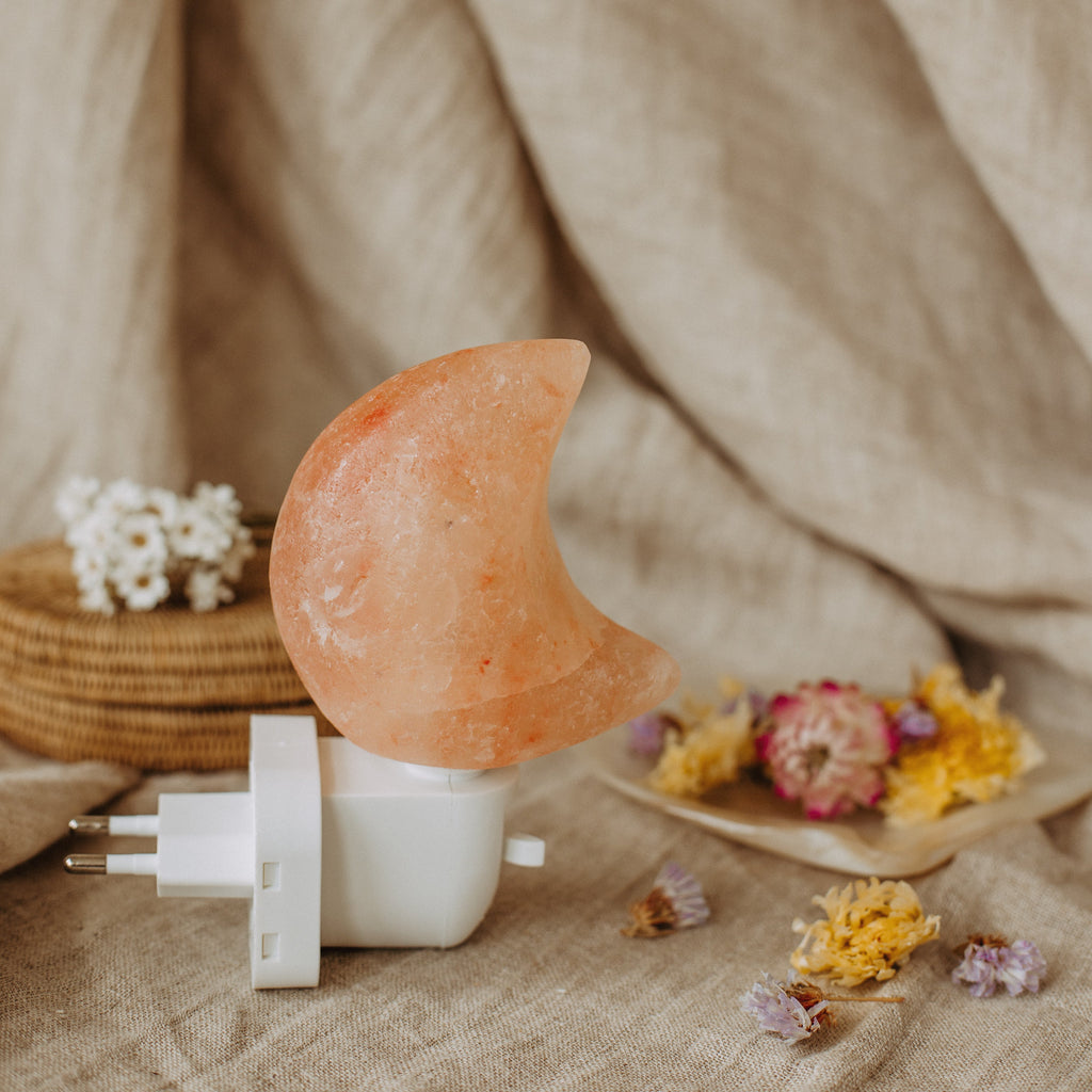Orange Himalayan Salt Moon Night Light