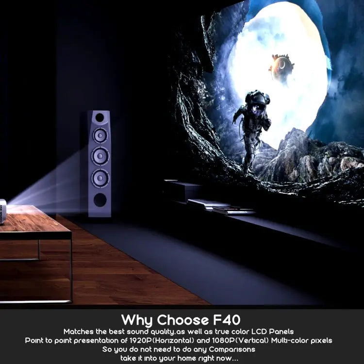 VIVIBRIGHT F40 Full HD Smart Projector | 4200 Lumens, 1080p, Android, 10W Speaker, Home Theatre
